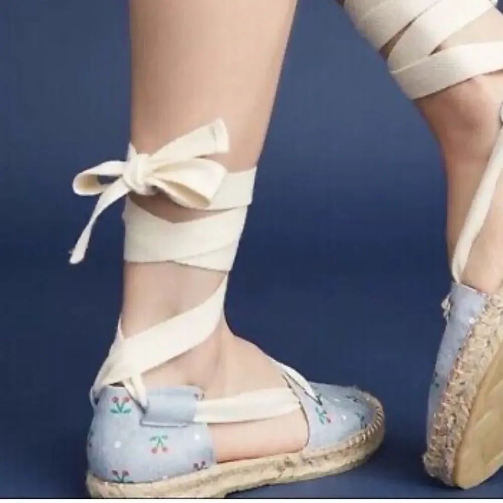 Anthropologie KMB Ankle Tie Espadrilles  Size EU 41